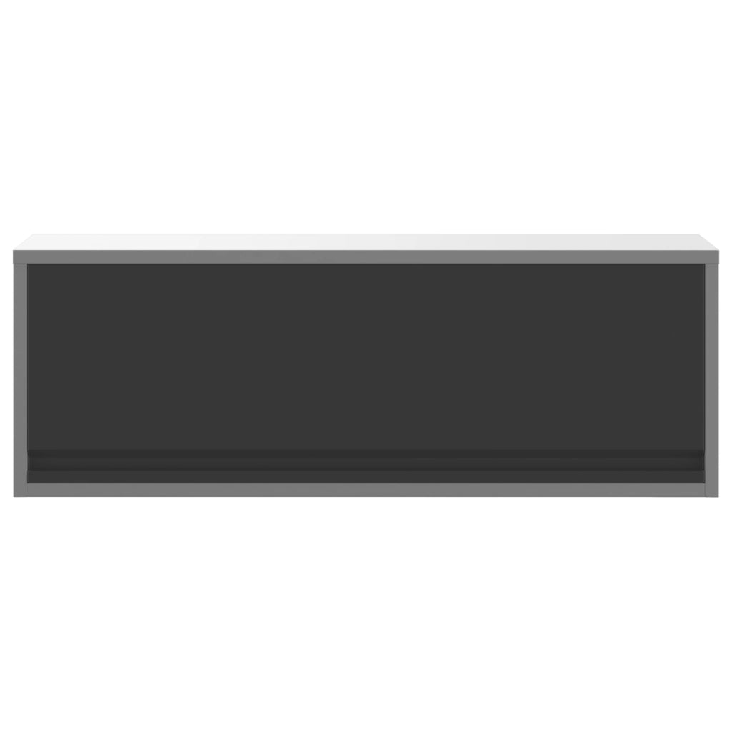 Armadio per Attrezzi a Muro con Porta a Gas Nera 100x25x35 cm