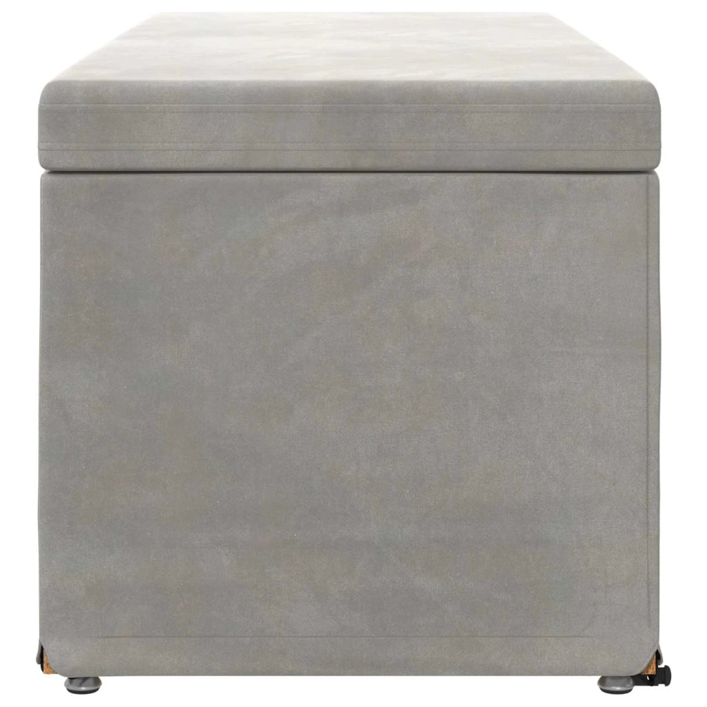 Pouf Grigio chiaro Velluto e Legno Ingegnerizzato