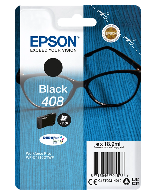 Epson Singlepack Black 408 DURABrite Ultra Ink