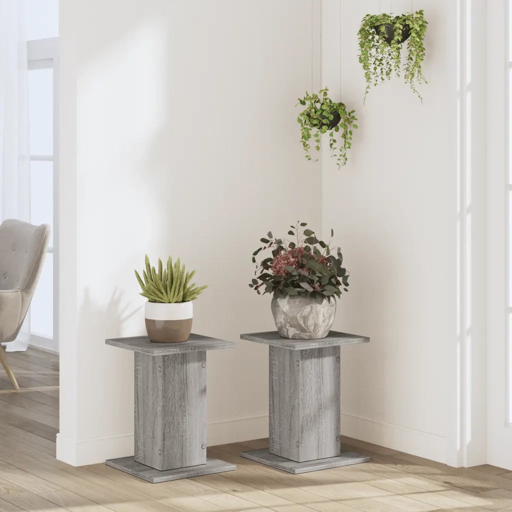 Supporti per Piante 2 pz Grigio Sonoma 30x30x40cm in Truciolato