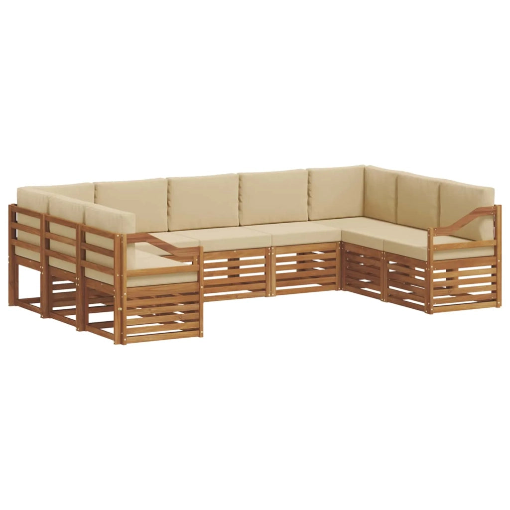 Set divano sezionale con cuscino 9 pcs Naturale e Beige 3375498