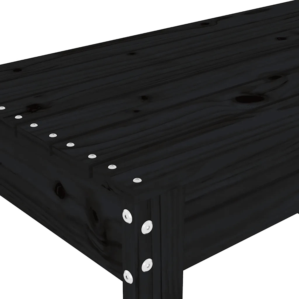 Panchina da Giardino | Panca da Giardino Nera 80x38x45 cm in Legno Massello di Pino