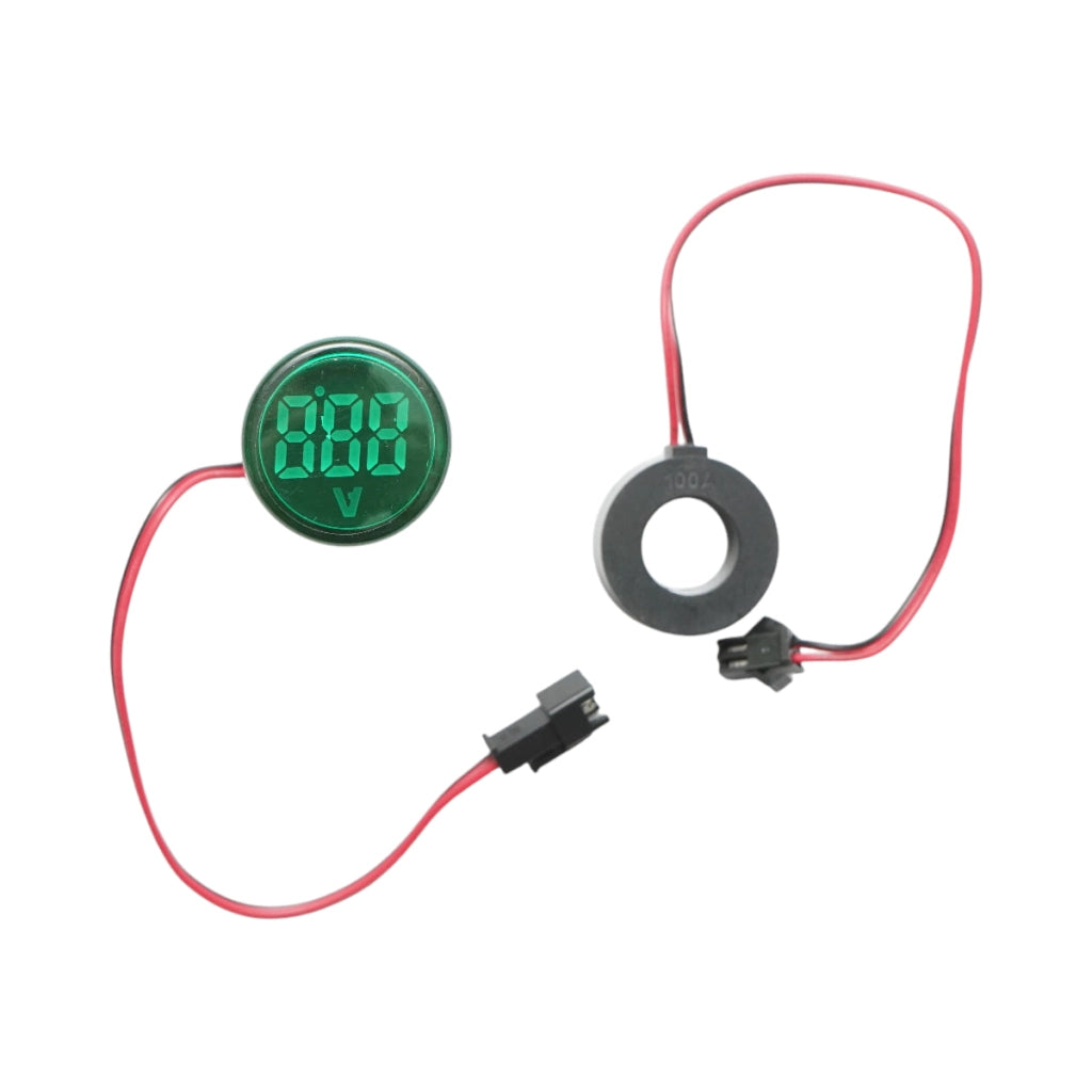 Indicatore digitale amperometro a LED verde 0-100A, 220V/380V Ø 22mm Breckner Germany