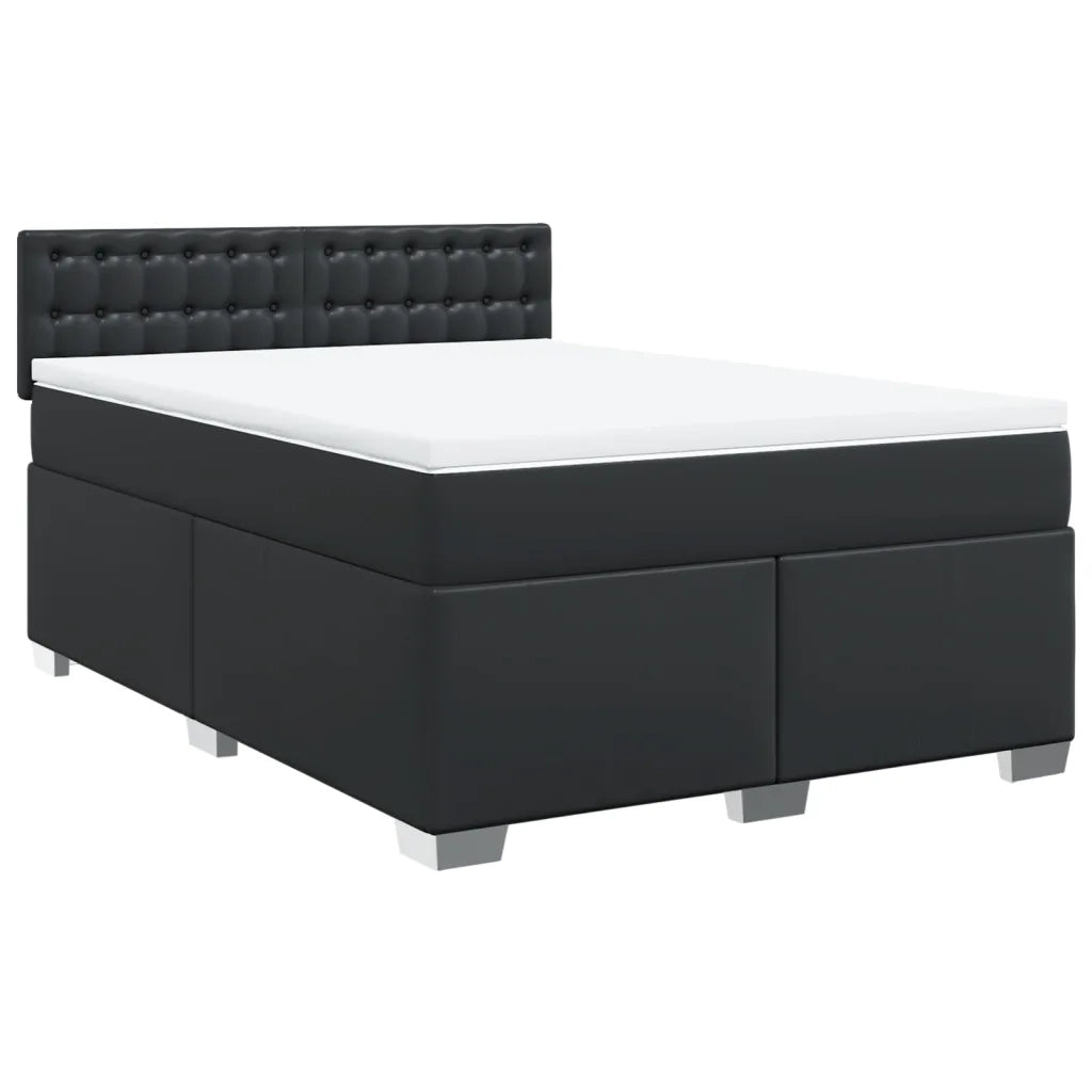 Giroletto a Molle con Materasso Nero 140x190 cm in Similpelle 3288420