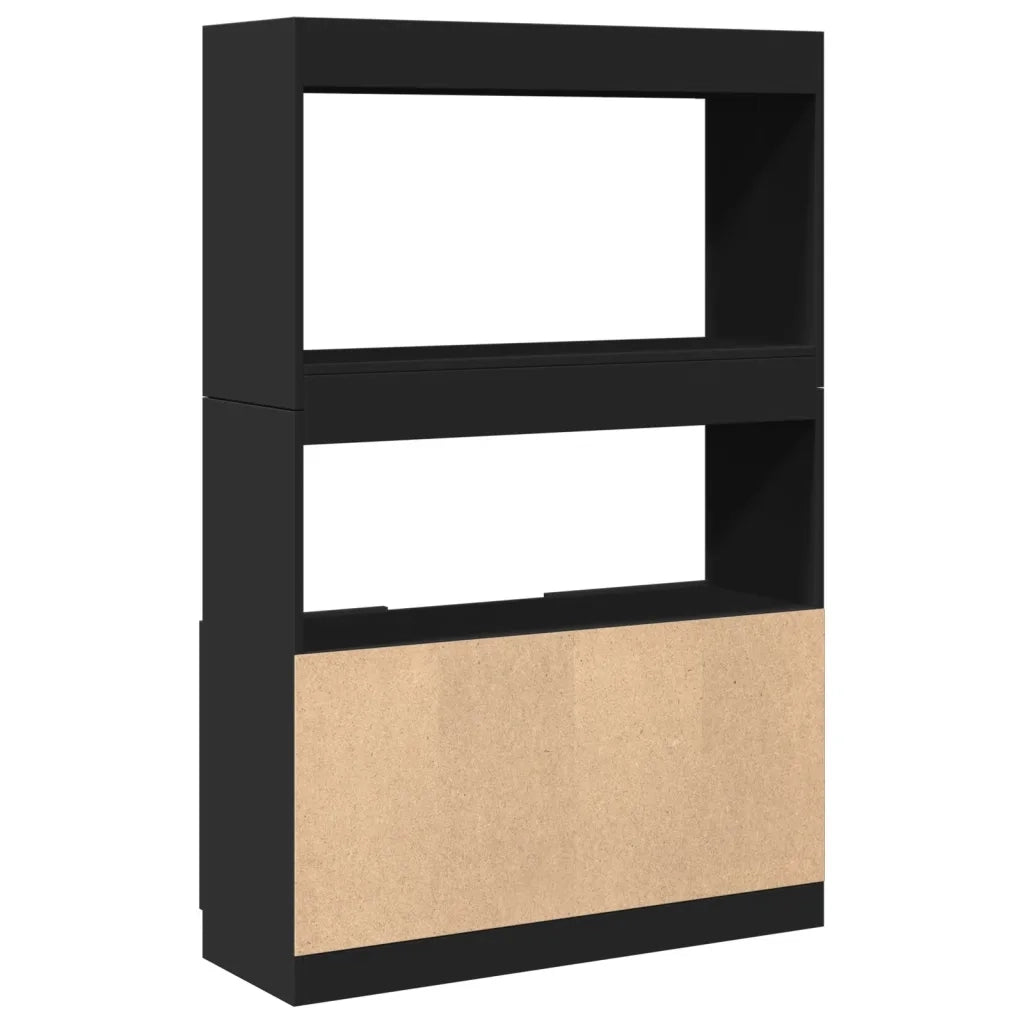 vidaXL Credenza Nera 92x33x140 cm in Legno Multistrato