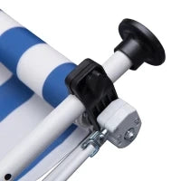 Tenda da Sole a Bracci 3x1.5m con Manovella e Struttura Telescopica, Bianco e Blu
