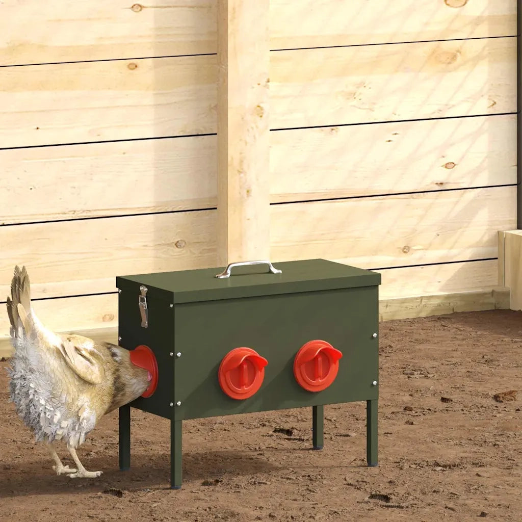 Feeder per pollo 2 pz Verde oliva 41,5 x 20,5 x 33 cm CFW1685314