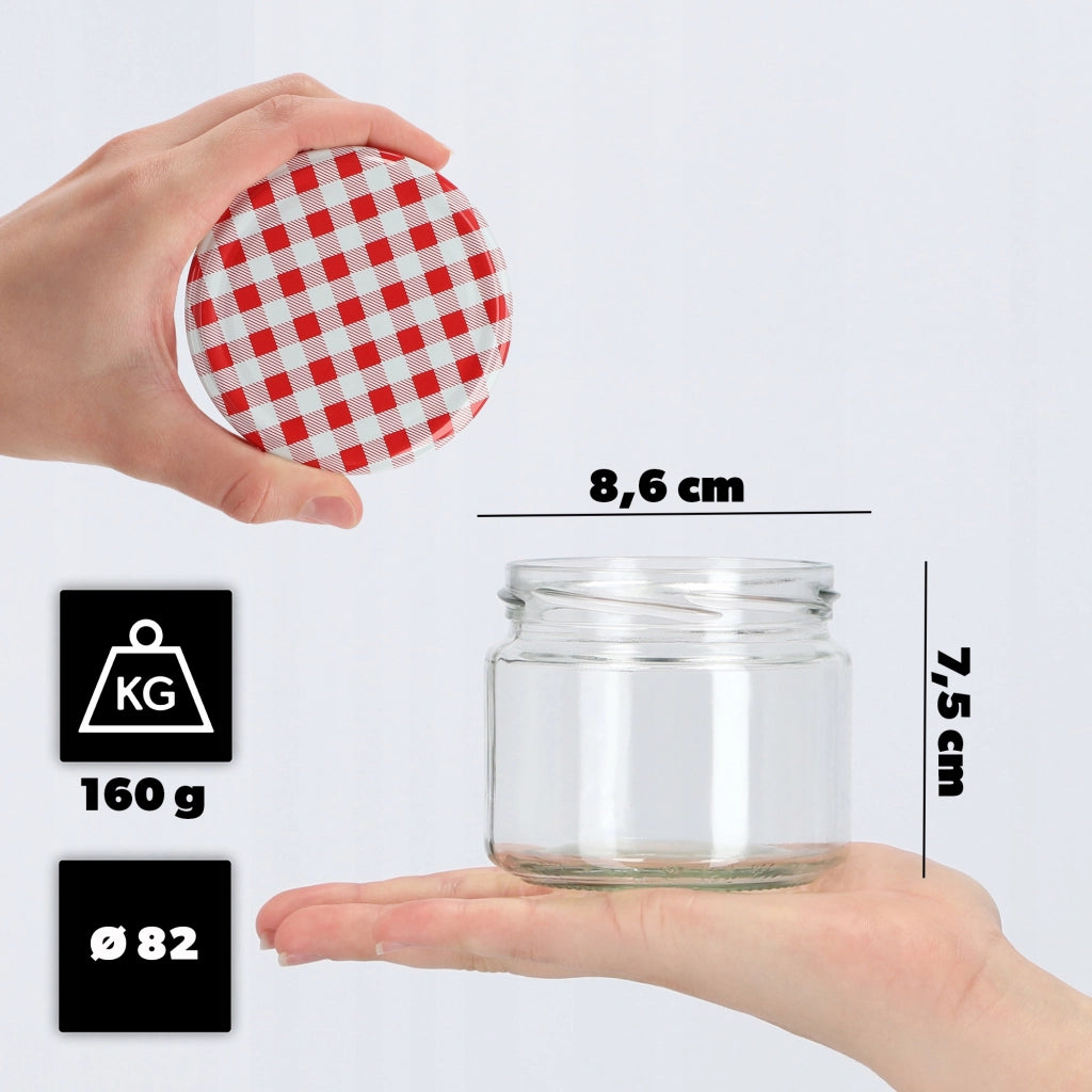 KADAX Sonka vasetti 330ml 50pz 82mm + coperchio "Red Grid"