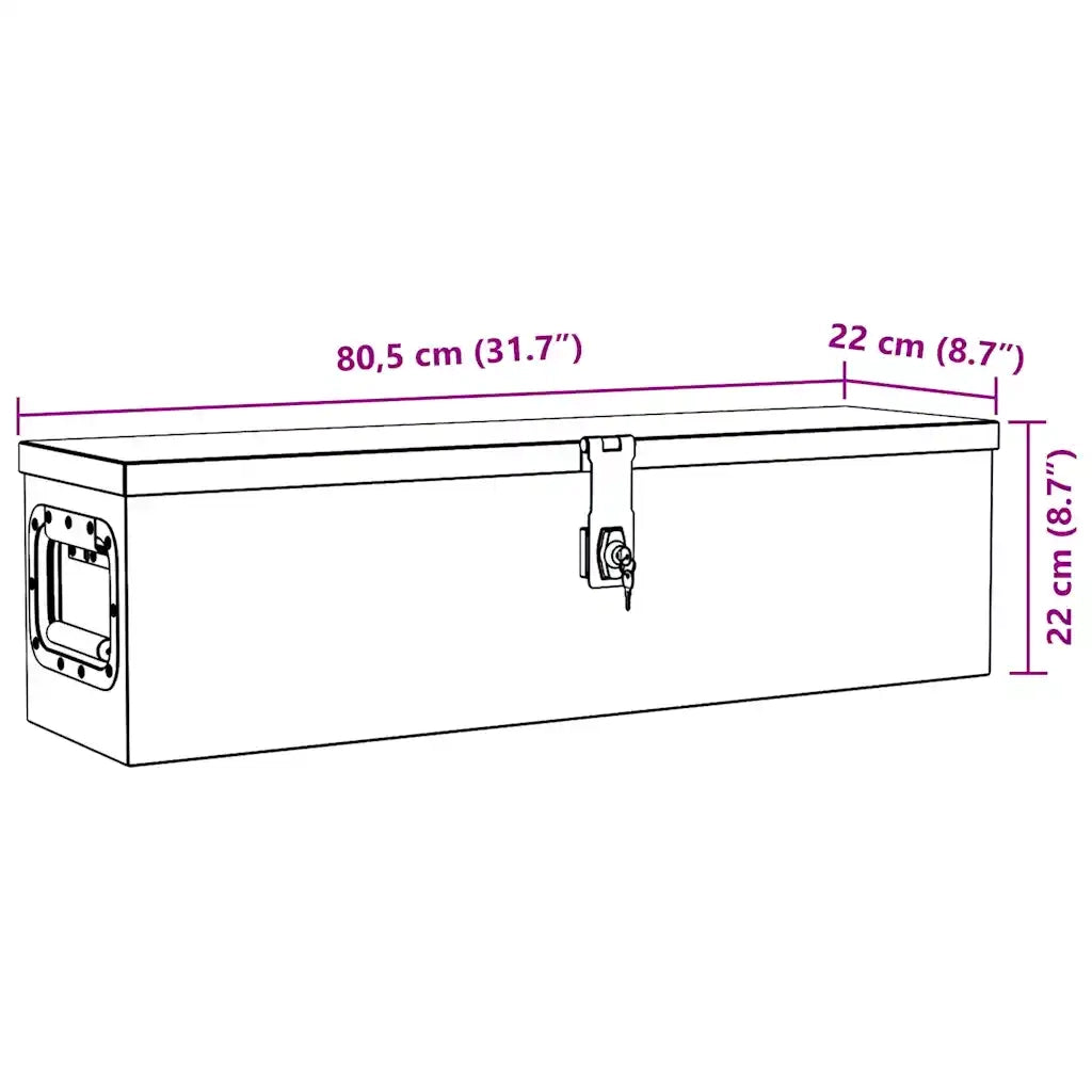 Cassetta in Alluminio 80,5x22x22 cm Argento cod mxl 15480