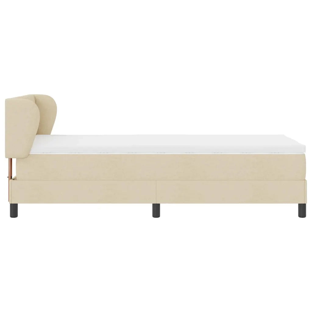 Letto a molle con materasso Crema 90 x 190 cm Tessuto 3340064