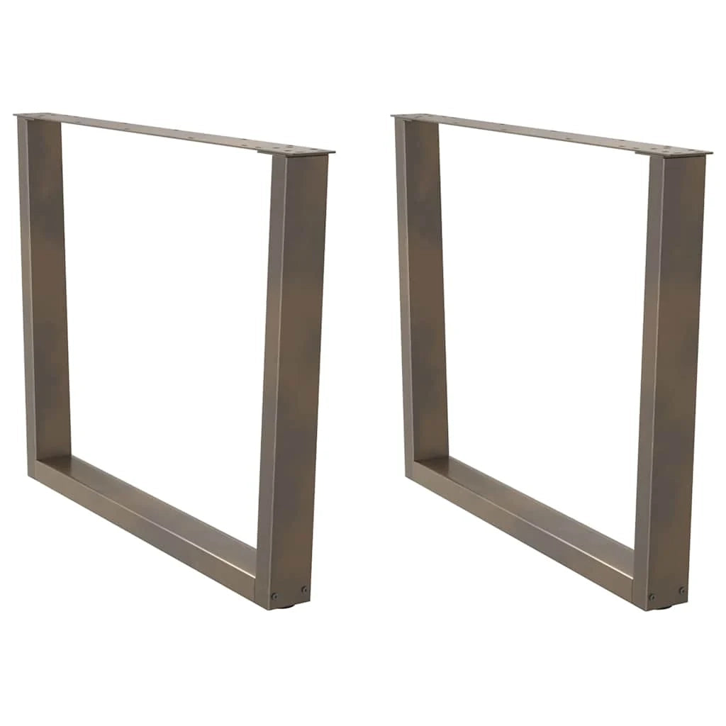 Set di 2 gambe regolabili per tavolo da pranzo a forma di V 100 x 73 cm design contemporaneo acciaio naturale 02_0056945