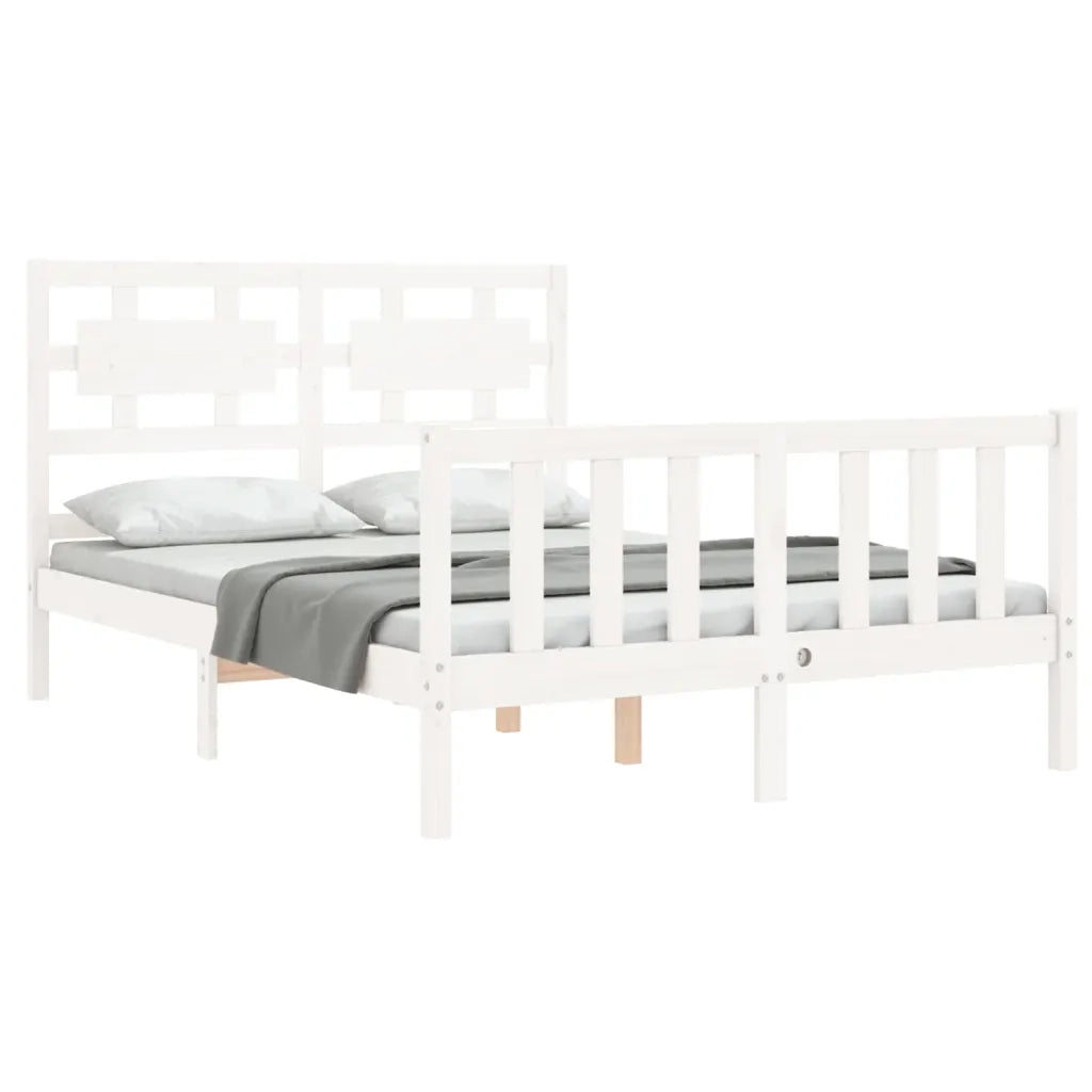 Giroletto senza Materasso-Struttura Letto Bianco 120x200 cm Legno Massello Pino 468887