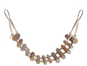 Scale aerea per uccelli in legno naturale - Ponte appeso - Sedili oscillanti - Accessori per gabbie - Dimensioni 61 x 10 cm - Giocattoli per uccelli