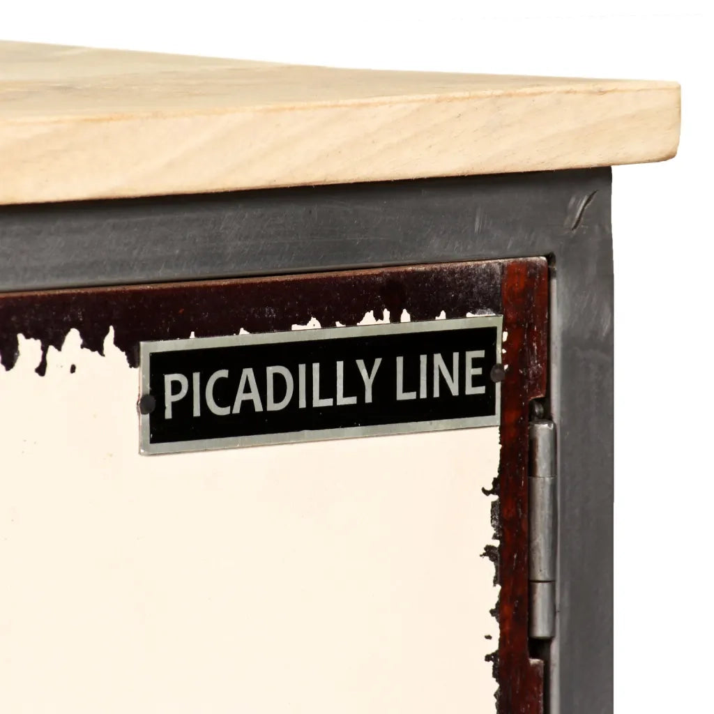 Mobile Porta TV-Mobile per TV-Credenza TV in Mango Massello e Acciaio 120x30x45cm