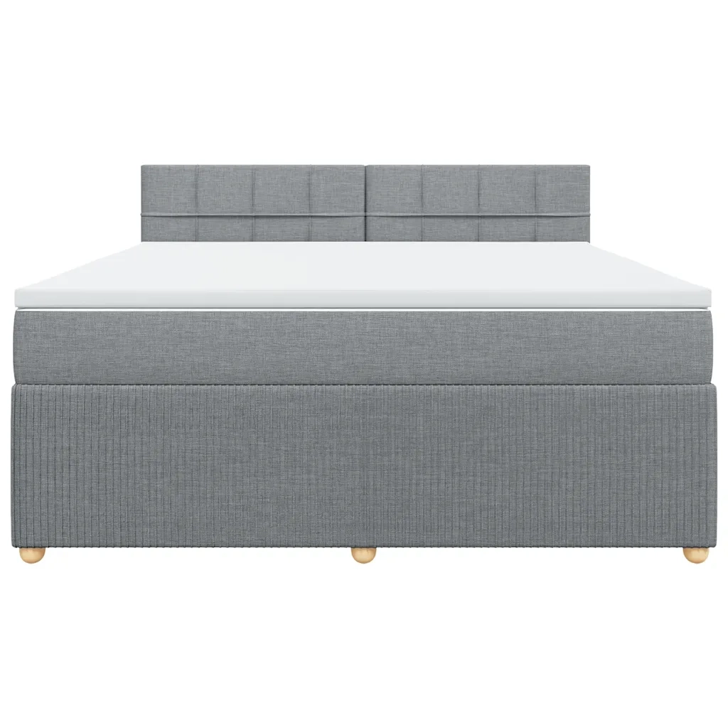 Giroletto a Molle con Materasso Grigio Chiaro180x200 cm Tessuto