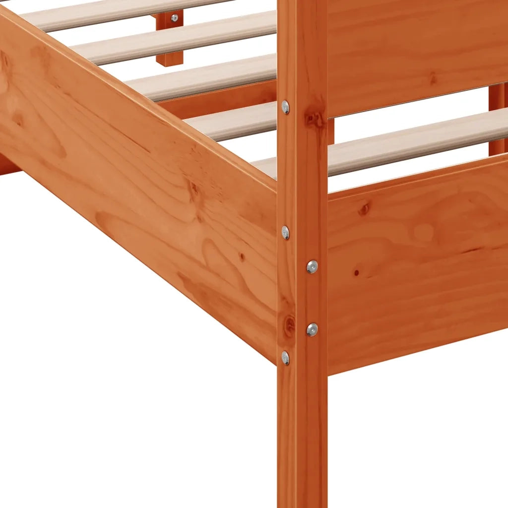 vidaXL Letto senza Materasso Marrone Cera 120x190 cm in Legno di Pino