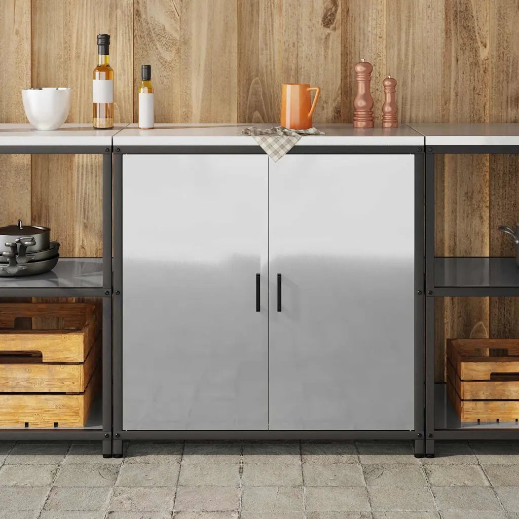Stoccaggio in cucina con porta Argento 60 x 50 x 92 cm Acciaio