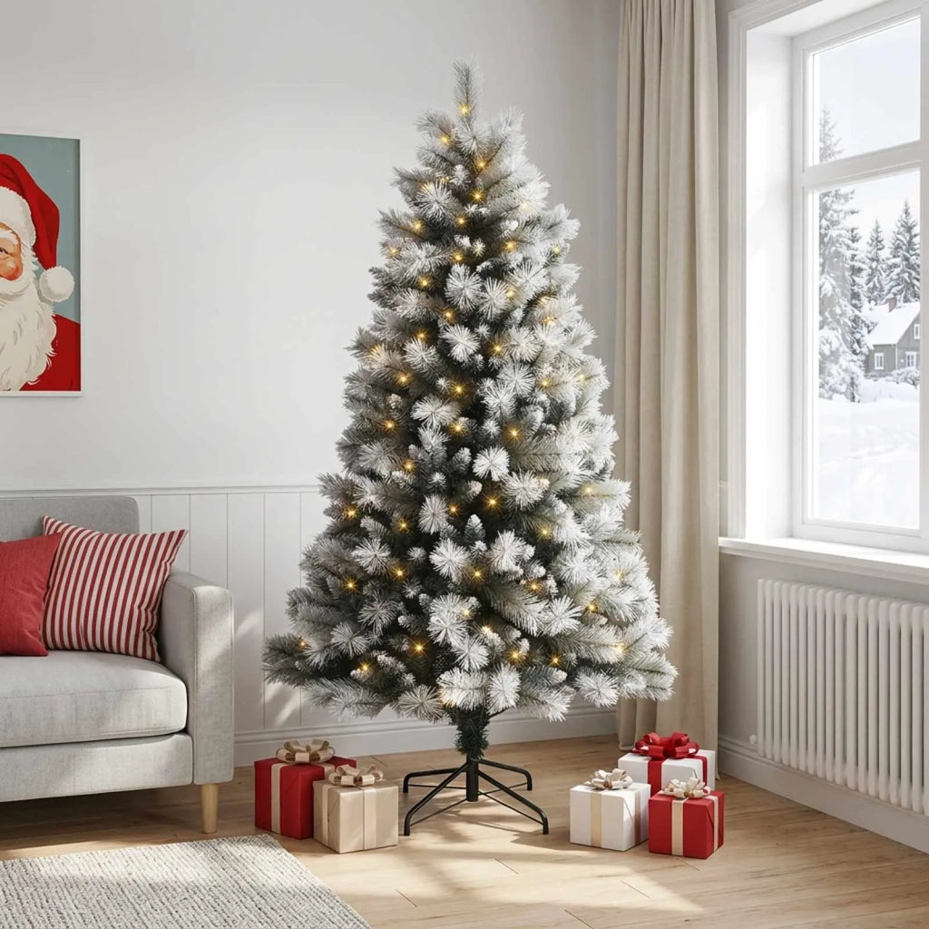Albero di Natale Artificiale con Rami Pieghevoli 180 cm 300 LED 3466350