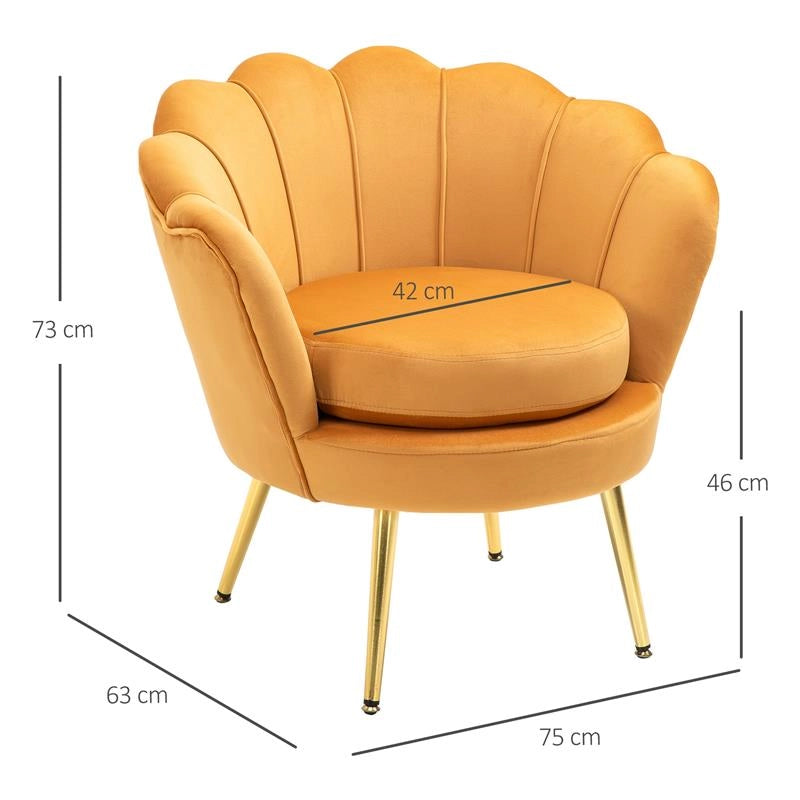 POLTRONA VINTAGE DI DESIGN IN VELLUTO GIALLO