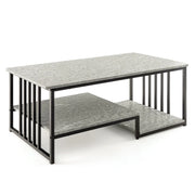 Tavolino rettangolare 110 x 60 x 45 cm con elegante contenitore e finitura moderna in MDF grigio 20_0020738