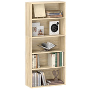 Libreria 5 livelli con ripiani regolabili ¨C zephmum ¨C naturale 60x24x133,5cm