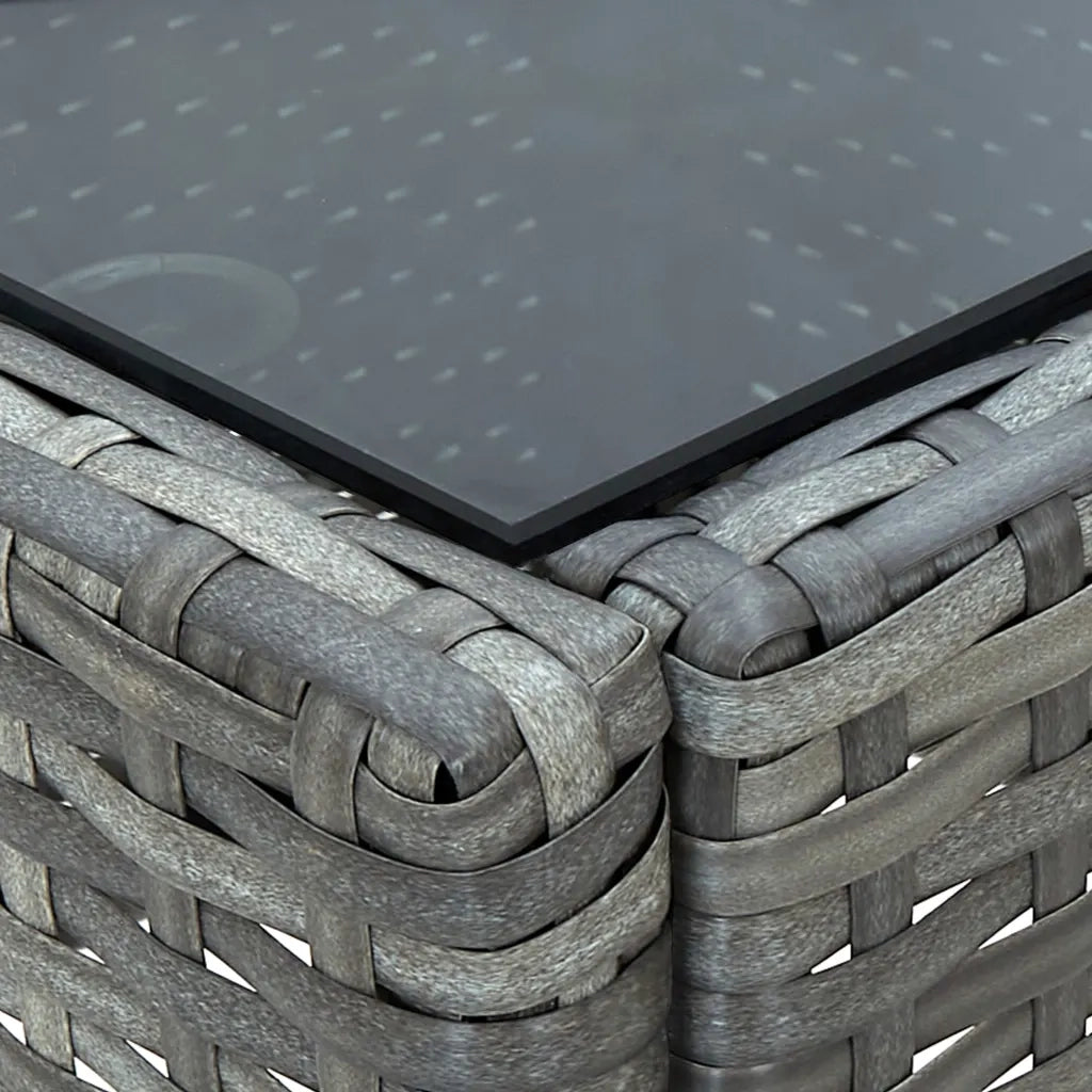 Tavolo da Giardino Grigio 75x40x37 cm in Polyrattan cod mxl 34502