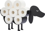 Contenitore di stoccaggio per carta igienica, stile animale, nero, con supporto da appendere e da mettere in un angolo per bagno, casa, cucina, bagno