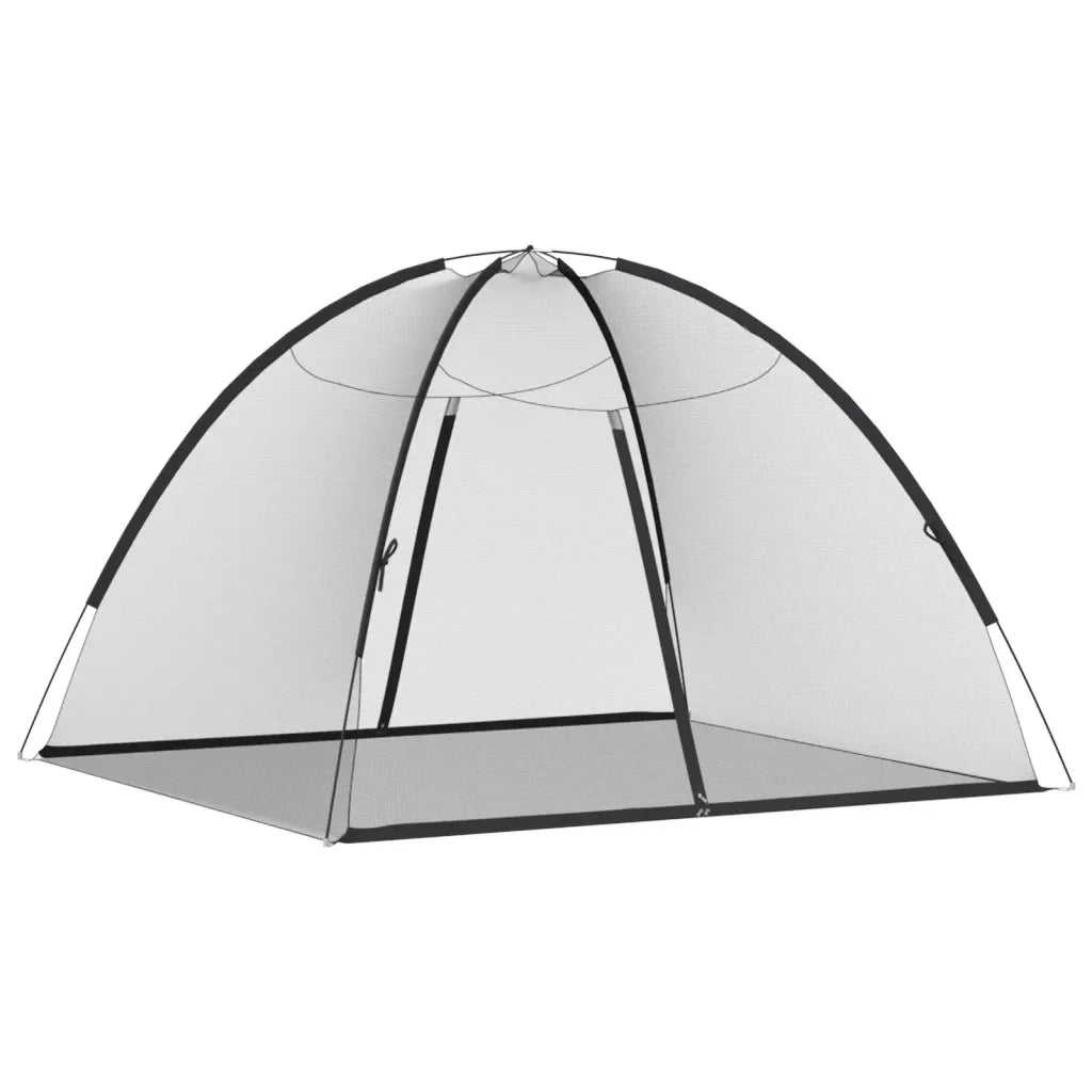 vidaXL Zanzariera Mongolia con Porte 220 Rete Nera 200x180x135 cm