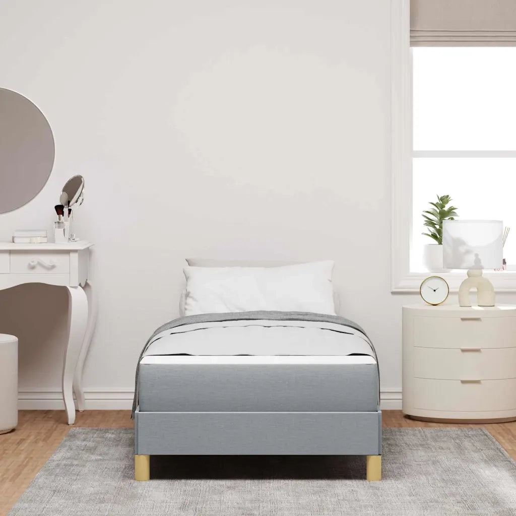 Letto a molle con materasso Grigio chiaro 100 x 200 cm Tessuto