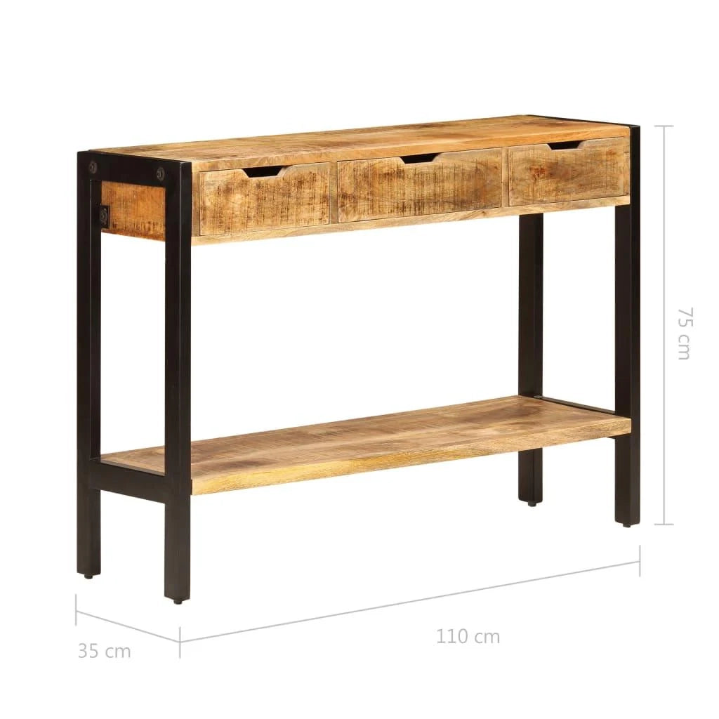 Credenza credenza consolle mobile contenitore con 3 cassetti 110 cm in legno massello di sheesham 4402109
