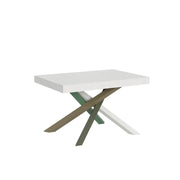 Tavolo allungabile 130/390x90 cm Volantis colore bianco frassino gambe multicolore 4/A