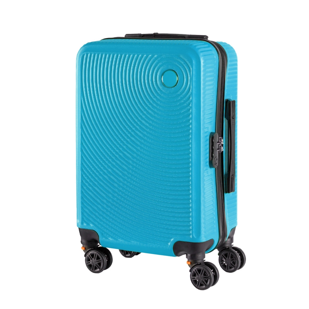 Trolley Bagaglio Mano Rigido 54x33x22 Piccolo Ultraleggero Valigia In Abs Con 4 Ruote Rimovibili Manico Chiusura Di Sicurezza Per Compagnie Low Cost Economy Zaino Da Viaggio Turchese
