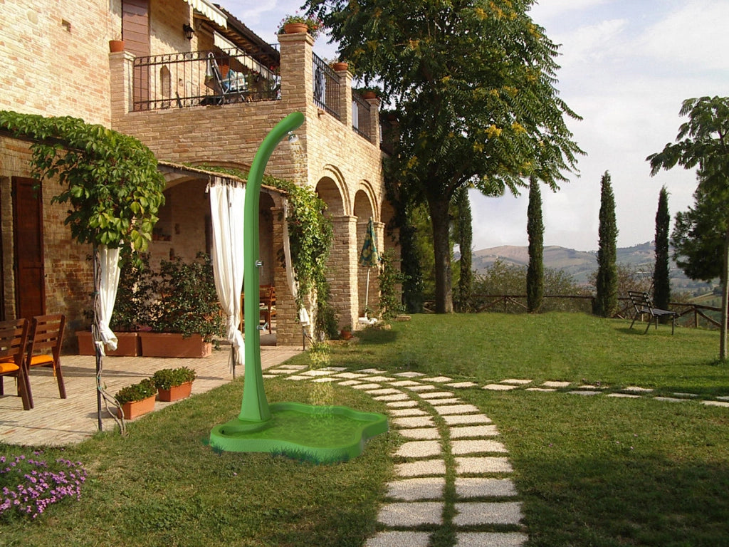 Piatto Doccia da Esterno Giardino in Polietilene HD Arkema Lake Arancio