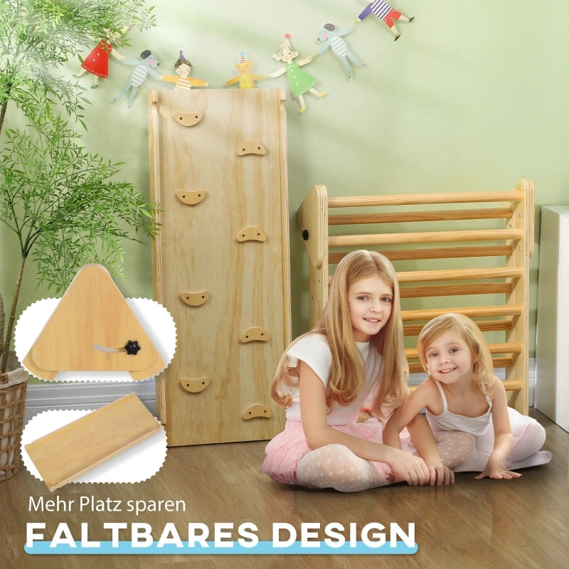 SET DA ARRAMPICATA per bambini 147x64,5x63 cm Legno Naturale