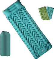 Matras autoinflante con cuscino - Sdraioggiante ultraleggero per campeggio e viaggi a zaino - Blu del mare