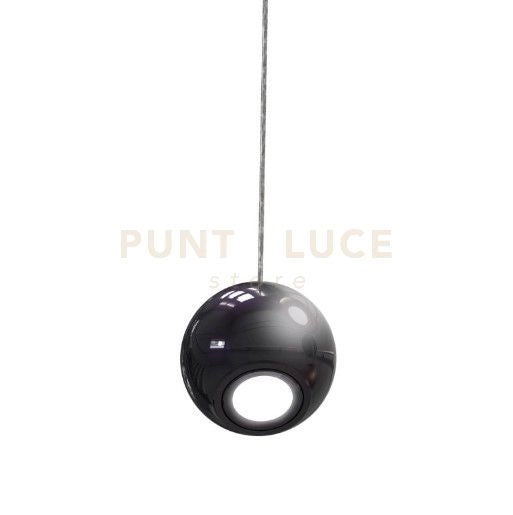 NEMO-NP Sospensione 1 luce senza base  attacco GU10 lampadina inclusa colore nero perla lucido diametro 12cm
