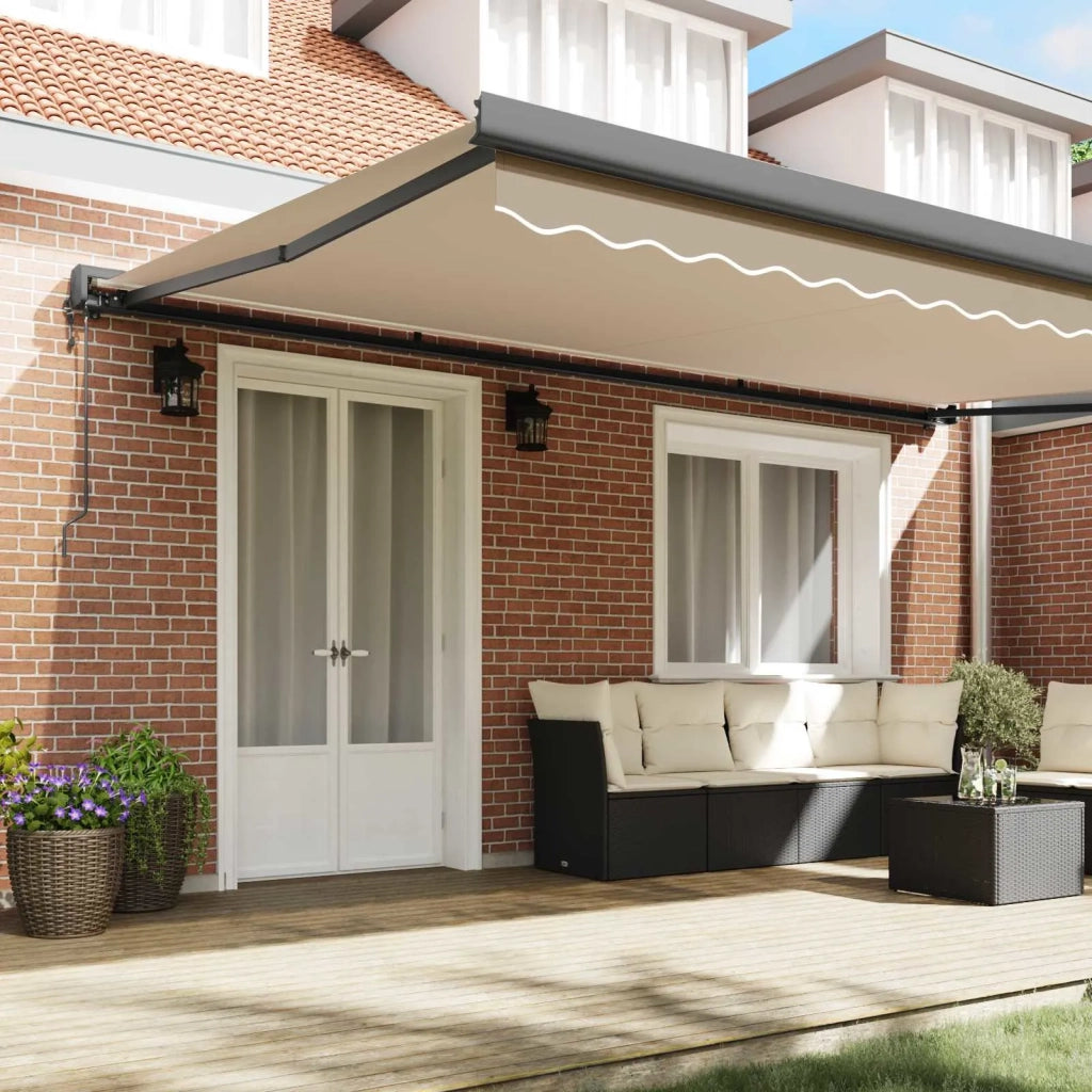 Tenda da Sole Beige 500 × 300 cm Poliestere e Alluminio 3331348