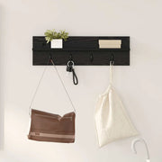 Appendiabiti a muro Rovere Nero 60 x 10,5 x 18 cm 874388