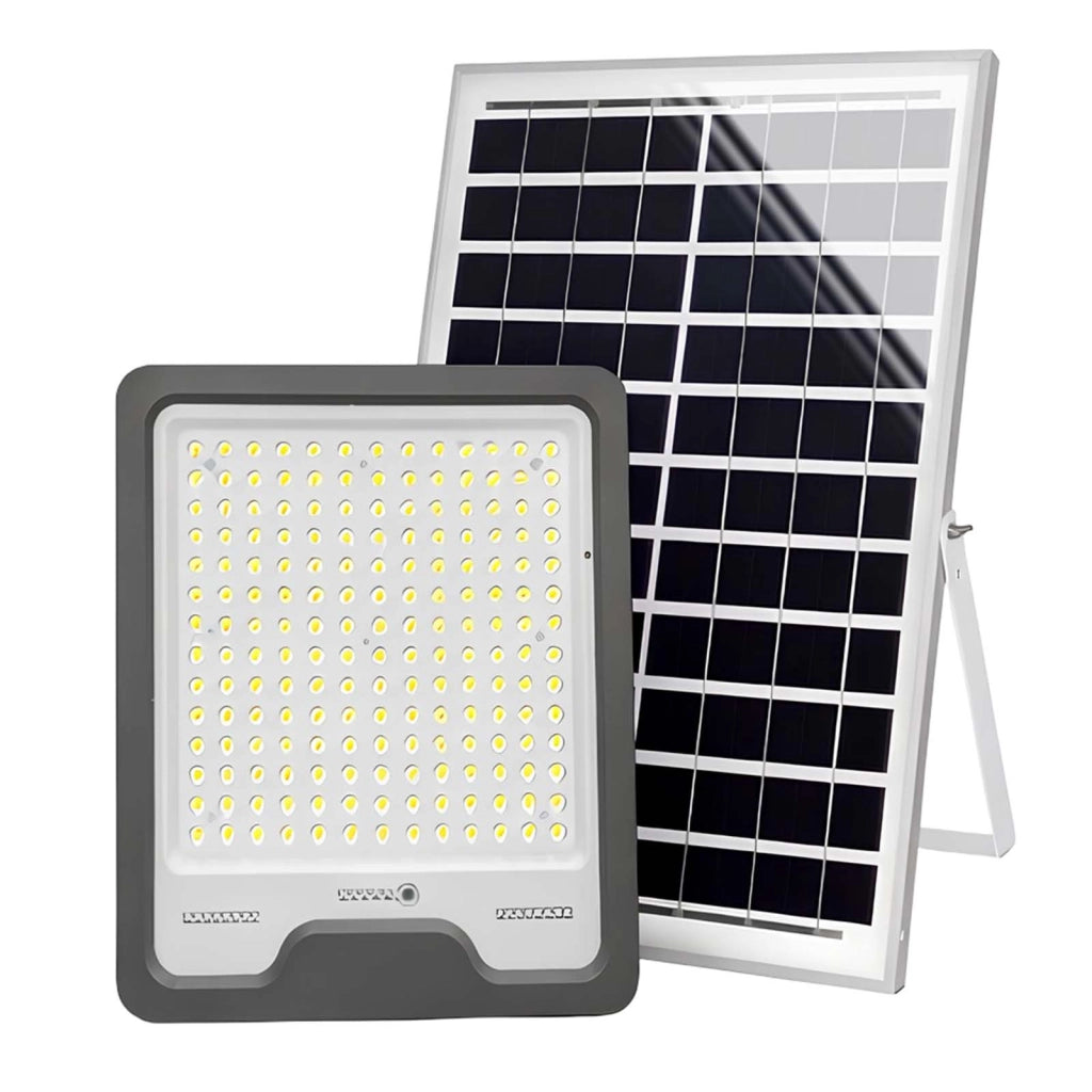 Proiettore Solare LED 20W Batteria 25000mAh per Illuminazione Esterna Nero Avizar