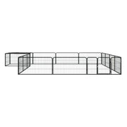 Box Cani 16 Pannelli Nero 100x50 cm Acciaio Verniciato Polvere CFW2651305