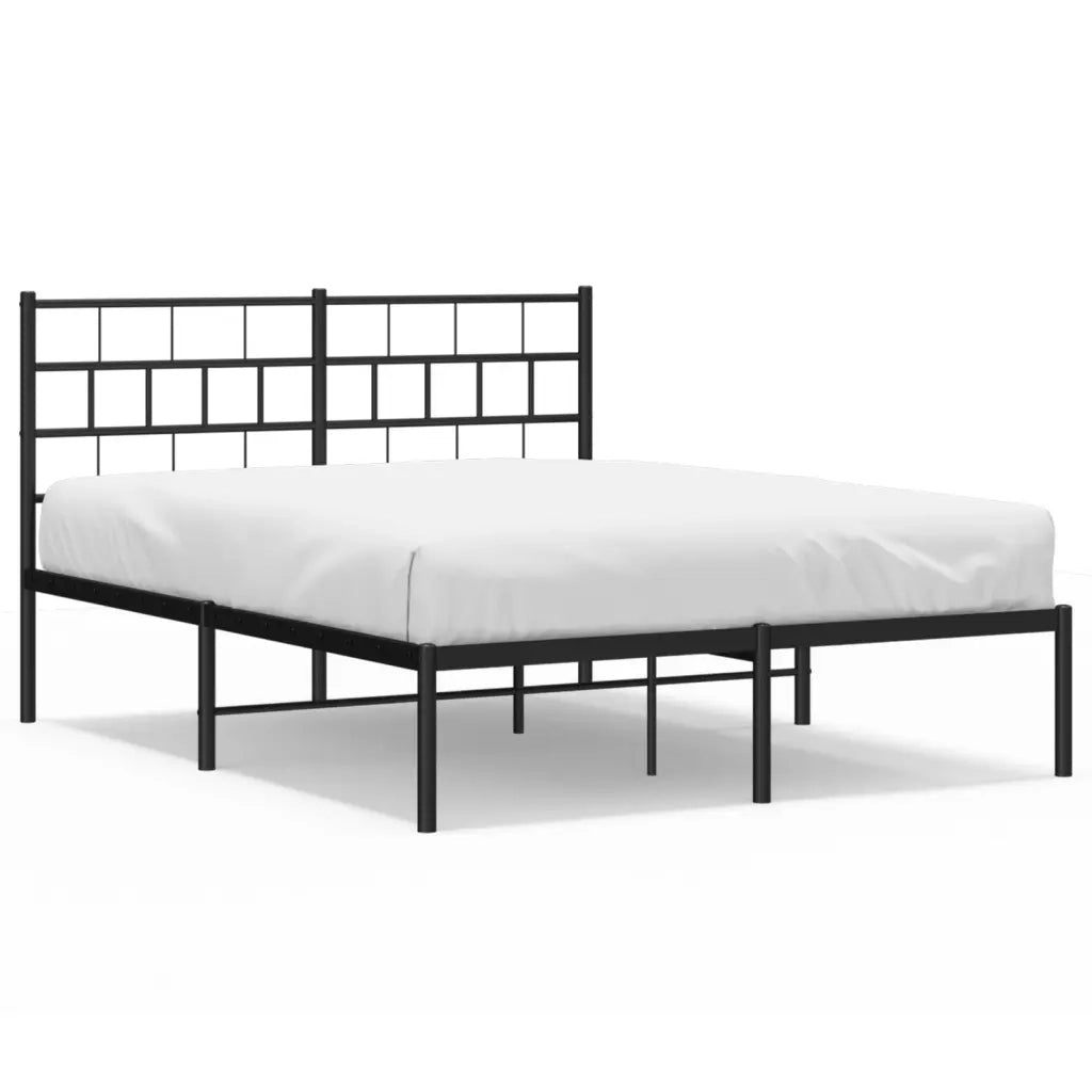 Giroletto con Testiera-Struttura Letto con testiera in Metallo Nero 140x190 cm 796910