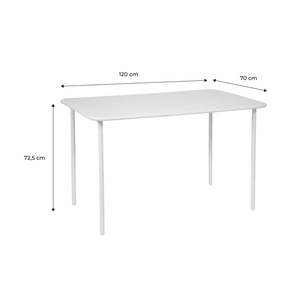 Tavolo da giardino in acciaio, 4 posti, 120cm, rosa tostato