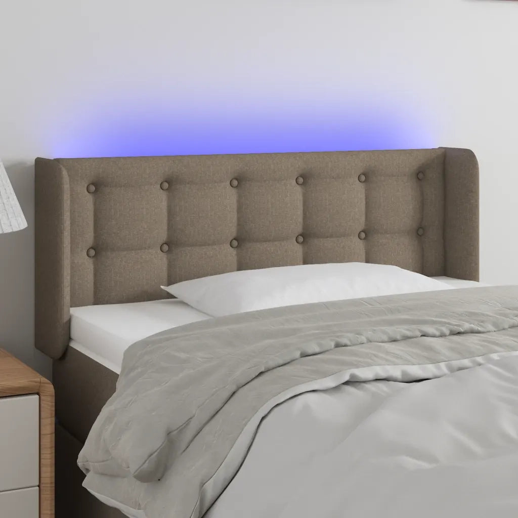 Testiera | Testata a LED Tortora 103x16x78/88 cm in Tessuto