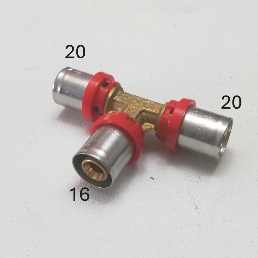 Tiemme raccordo 20 x 16 x 20 a t a pressare per tubo multistrato