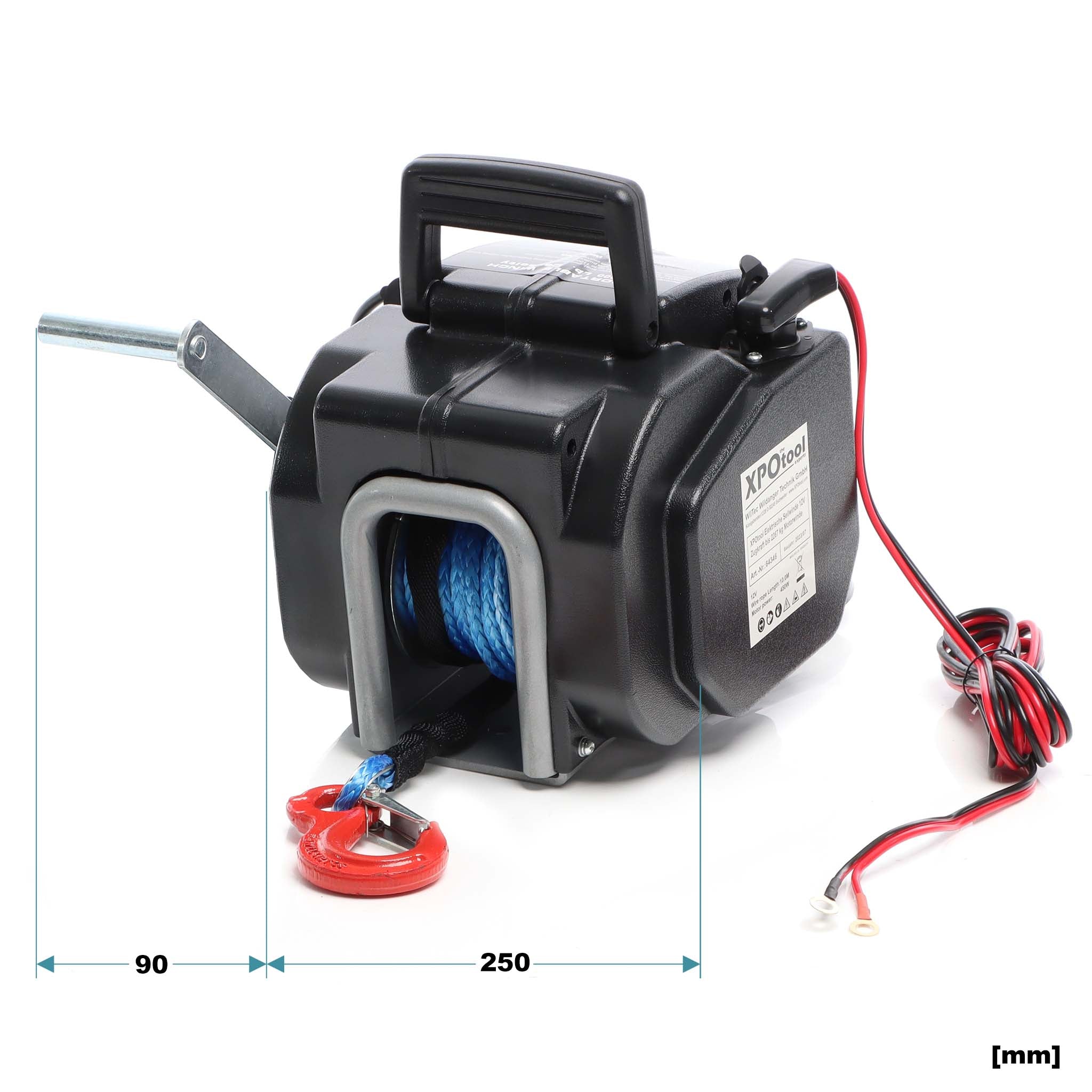 Argano elettrico a fune 12V Verricello a motore fino a 2267kg Motore 450W 1,38m/min Paranco