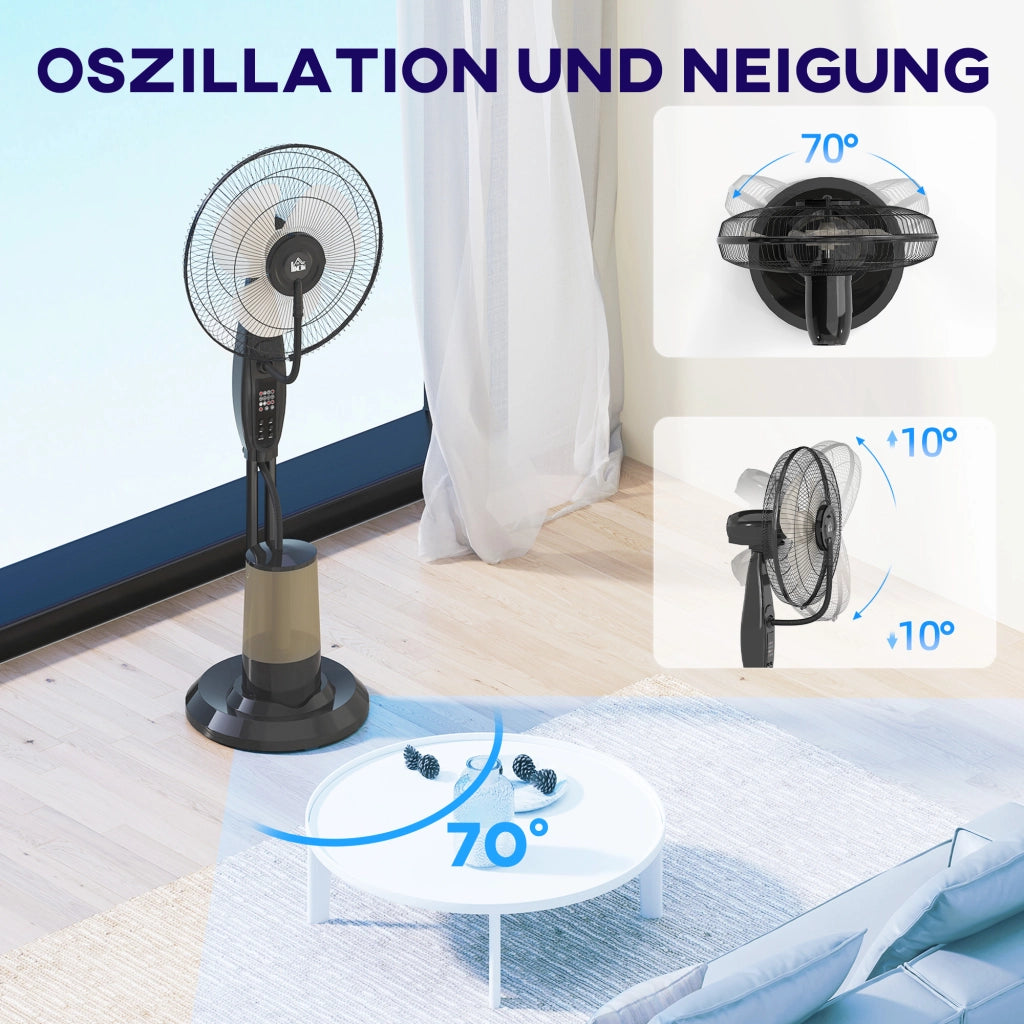 Ventilatore Nebulizzatore ¨C zephmum ¨C 3 Velocit¨¤ Timer Nero