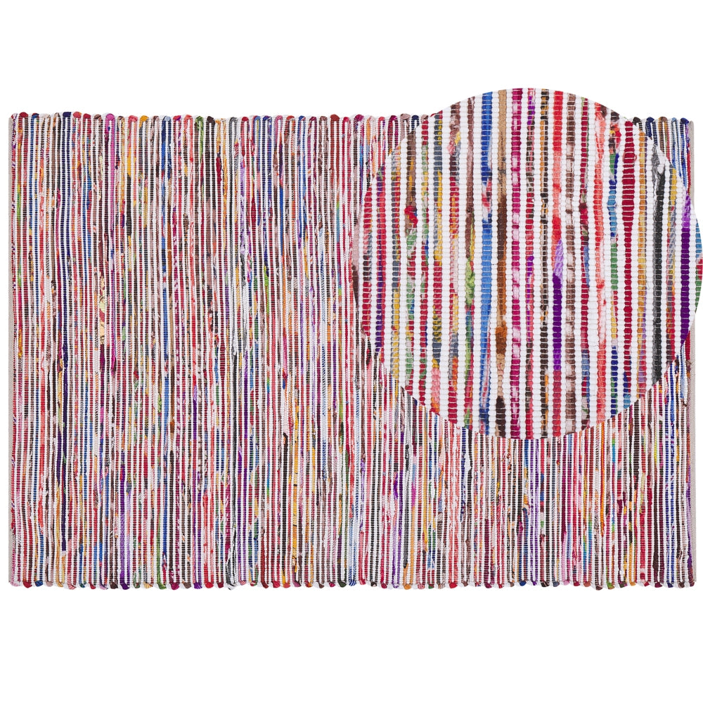 Tappeto Multicolore Cotone 160 x 230 cm Rettangolare Fatto a Mano Boho Eclettico