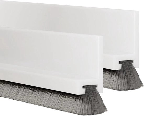 Vloerafdichting con set di strisce di protezione per porte, borstello per porte e aghi per sigillatura, protezione contro vento e polvere, 100 × 5,5 cm, set di 2.