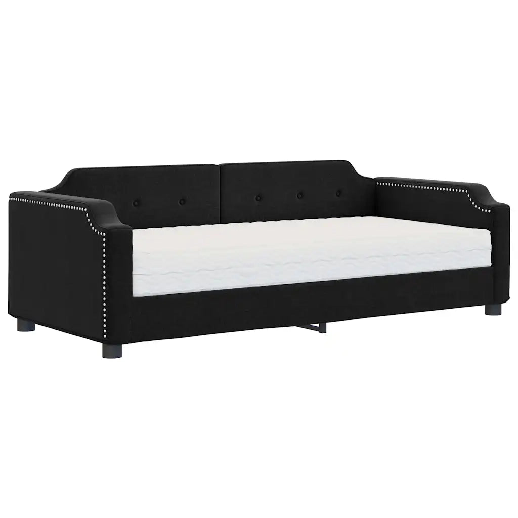 Divano letto | Sof¨¤ letto | Letto singolo con Materasso Nero 80x200 cm in Tessuto