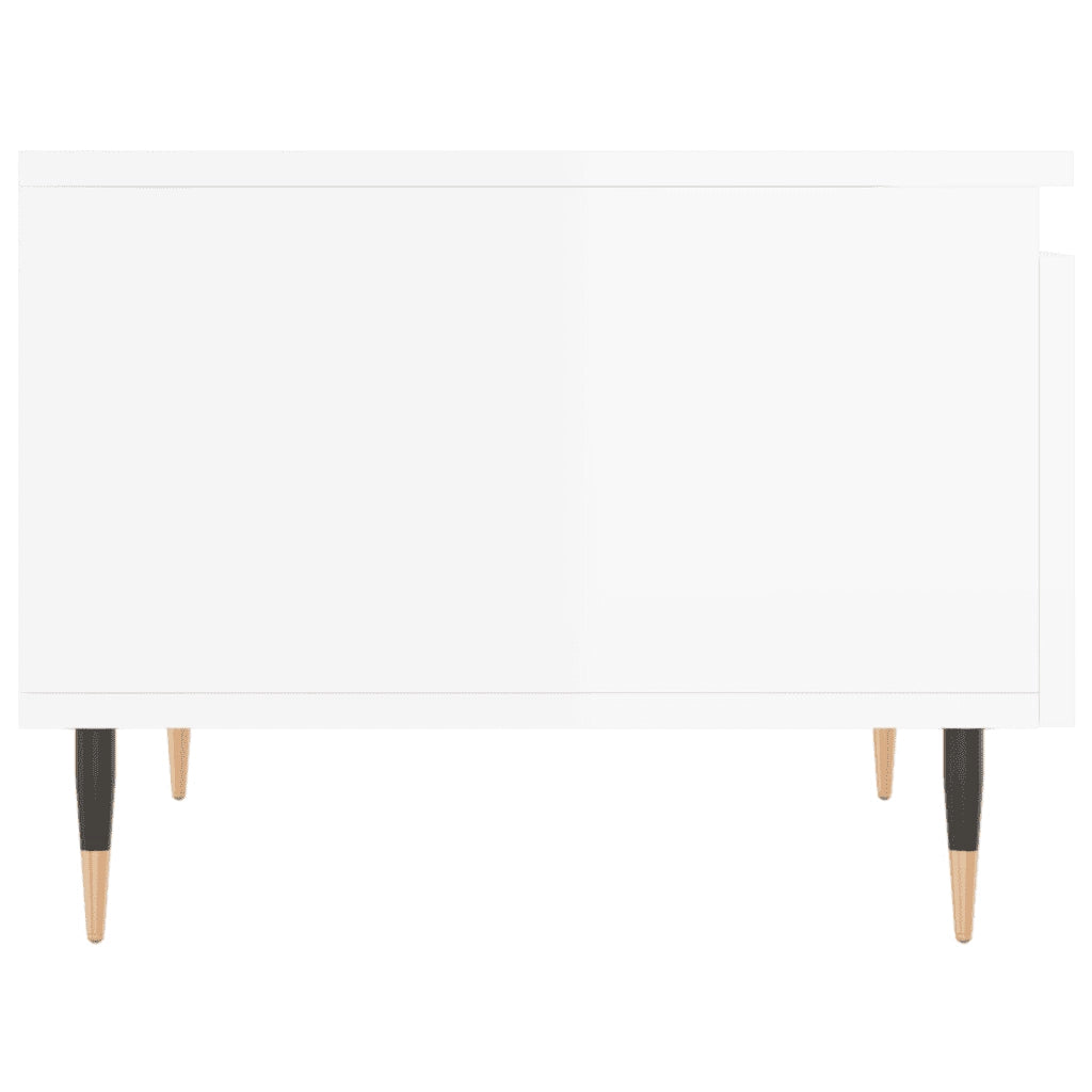 2 pz Tavolini salotto | Tavolino da caff¨¨ | Tavolino da Soggiorno Bianco Lucido 50x46x35cm Legno Multistrato